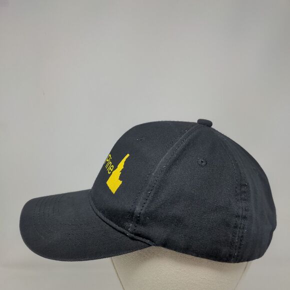 Yellow Pine Slideback Hat Black One Size Adjustable Vented Holes 6 Panel Cotton - Picture 3 of 7